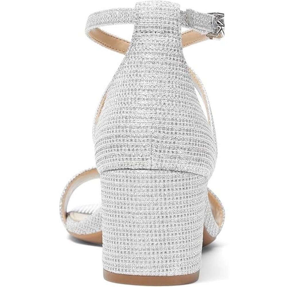 Michael Kors Serena Flex Sandals Silver Glitter Womens Size 10 NIB - Picture 2 of 6